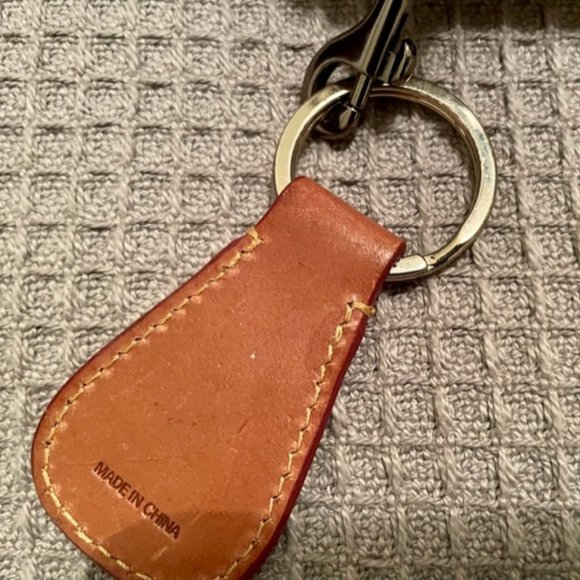 Dooney & Bourke Brown Tan Camel Natural Leather Satchel Purse Bag Red Lining Key - Picture 7 of 14